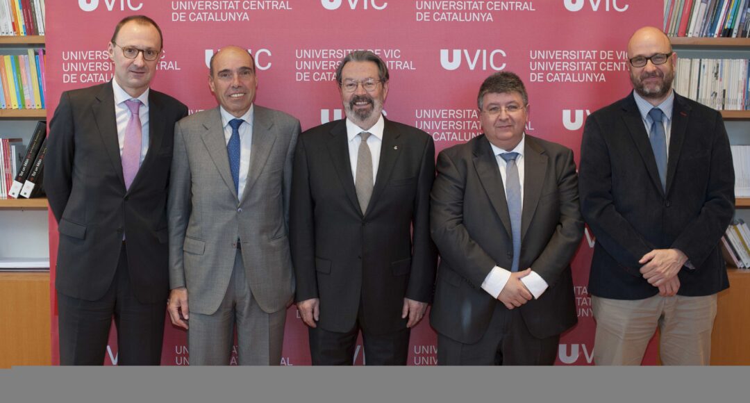 Firma de Convenio de Colaboración entre UVic-UCC, Fundació TICSalut y Esteve Teijin