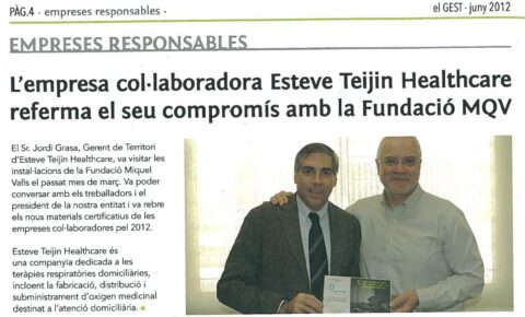 Esteve Teijin reafirma su compromiso con los pacientes de ELA y la Fundación Miquel Valls